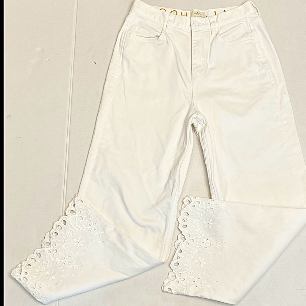 KATE SPADE PREPPY BROOME STREET CUTWORK DENIM ANKLE JEANS 26 - Picture 3 of 16